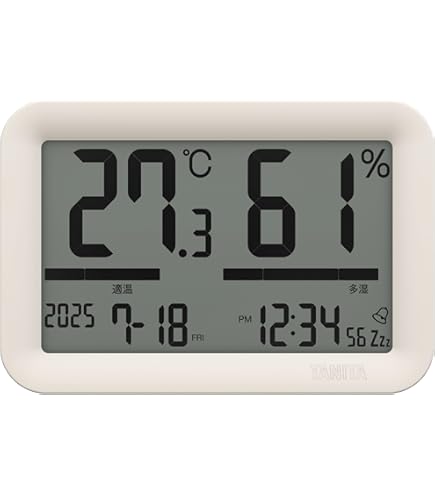 Amazon | タニタ グラフ付きデジタル温湿度計 TT-581 ホワイト 幅10.7x